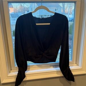 Zara Black Long Sleeve Blouse